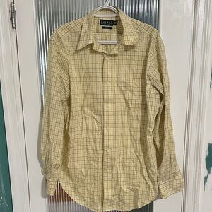 Ralph Lauren Men's Yellow Checkered Shirt